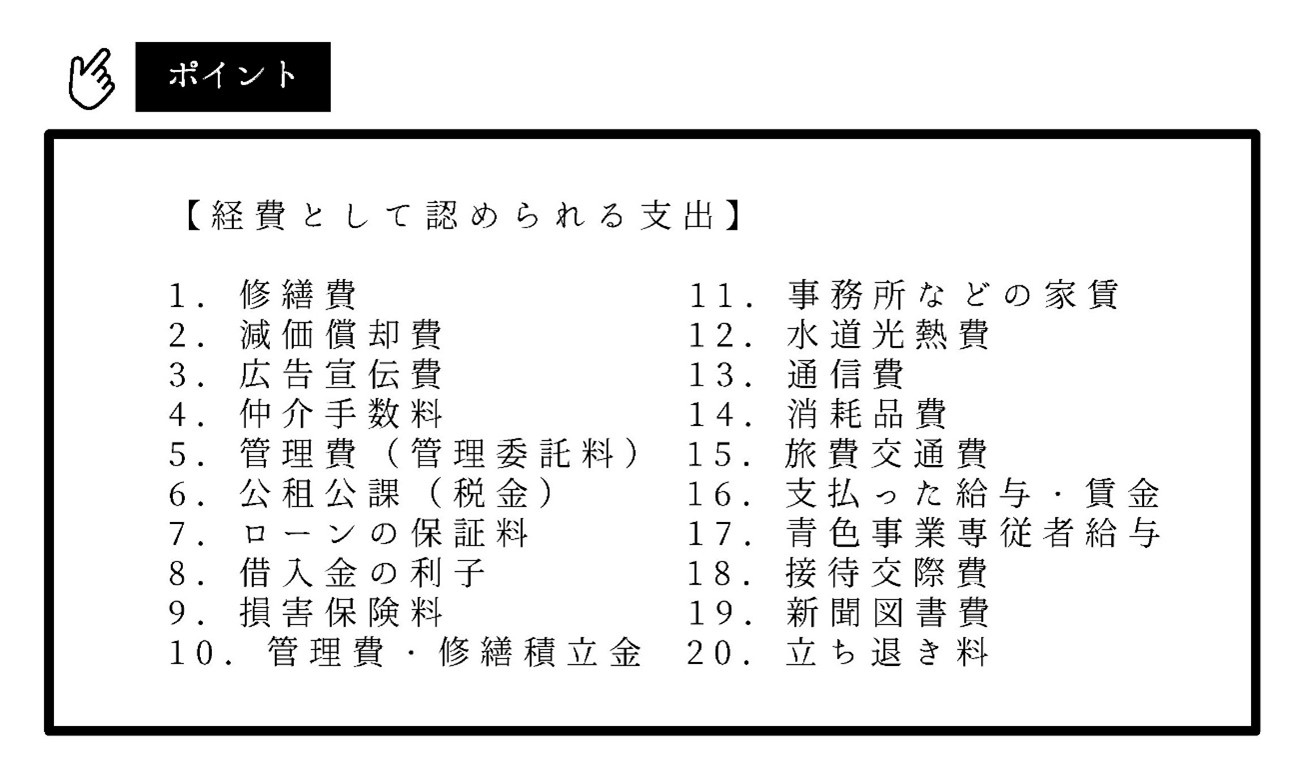 確定申告で認められる経費は約20種類